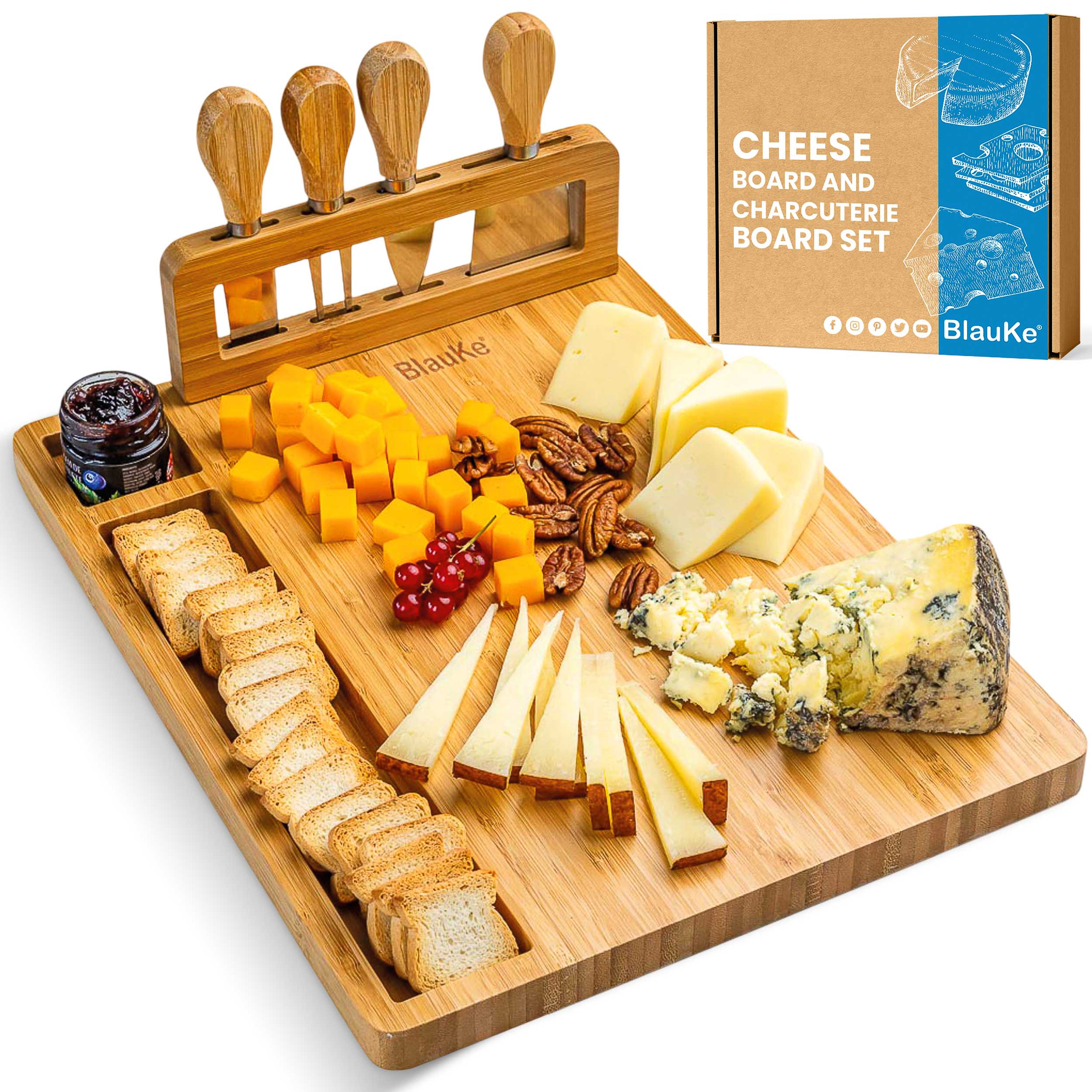 Coastal Bamboo Charcuterie Board Set