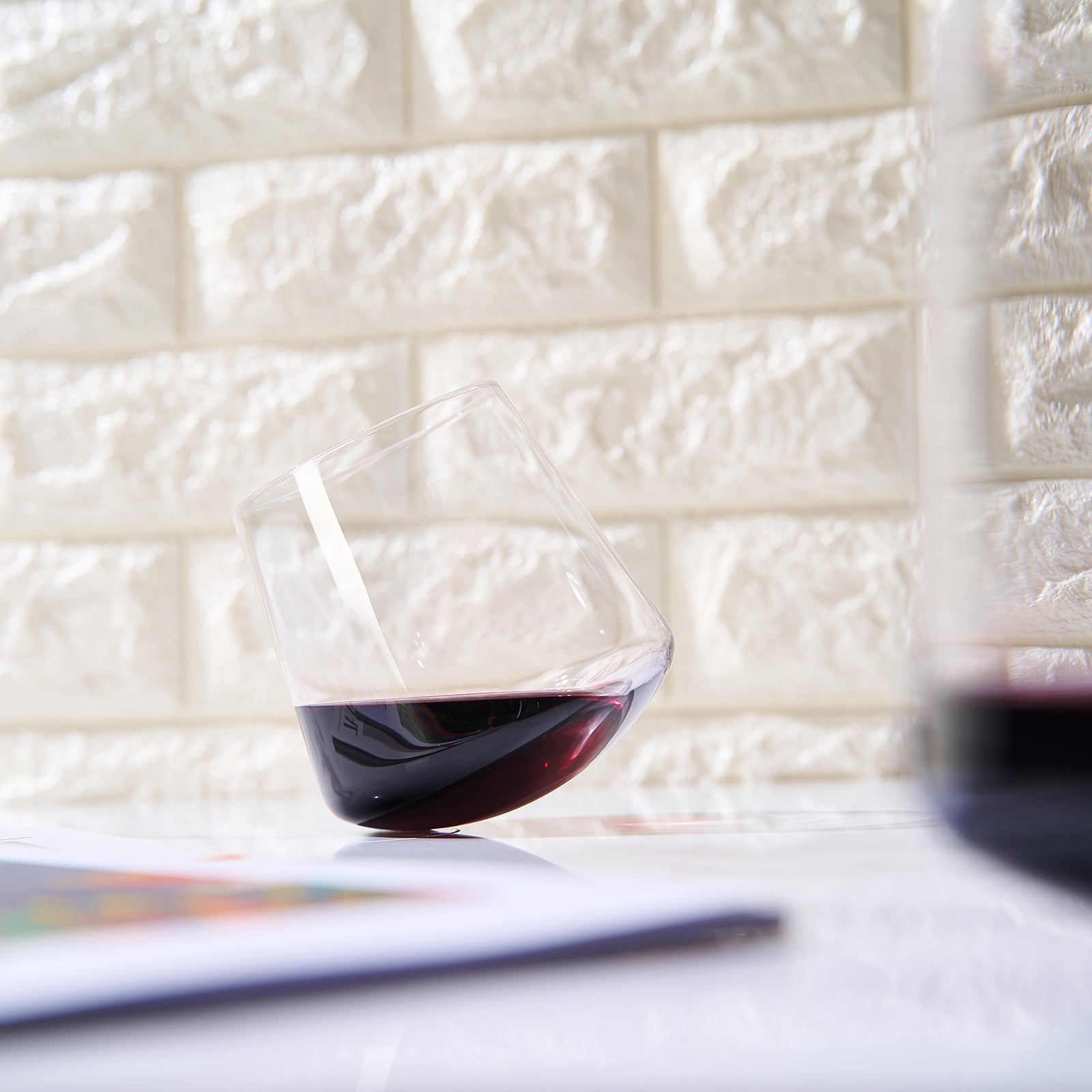 Rolling Un Spillable Stemless Spinning Aerating Wine Glasses Set Of 2 Spill Proof Aerating Wine Glas