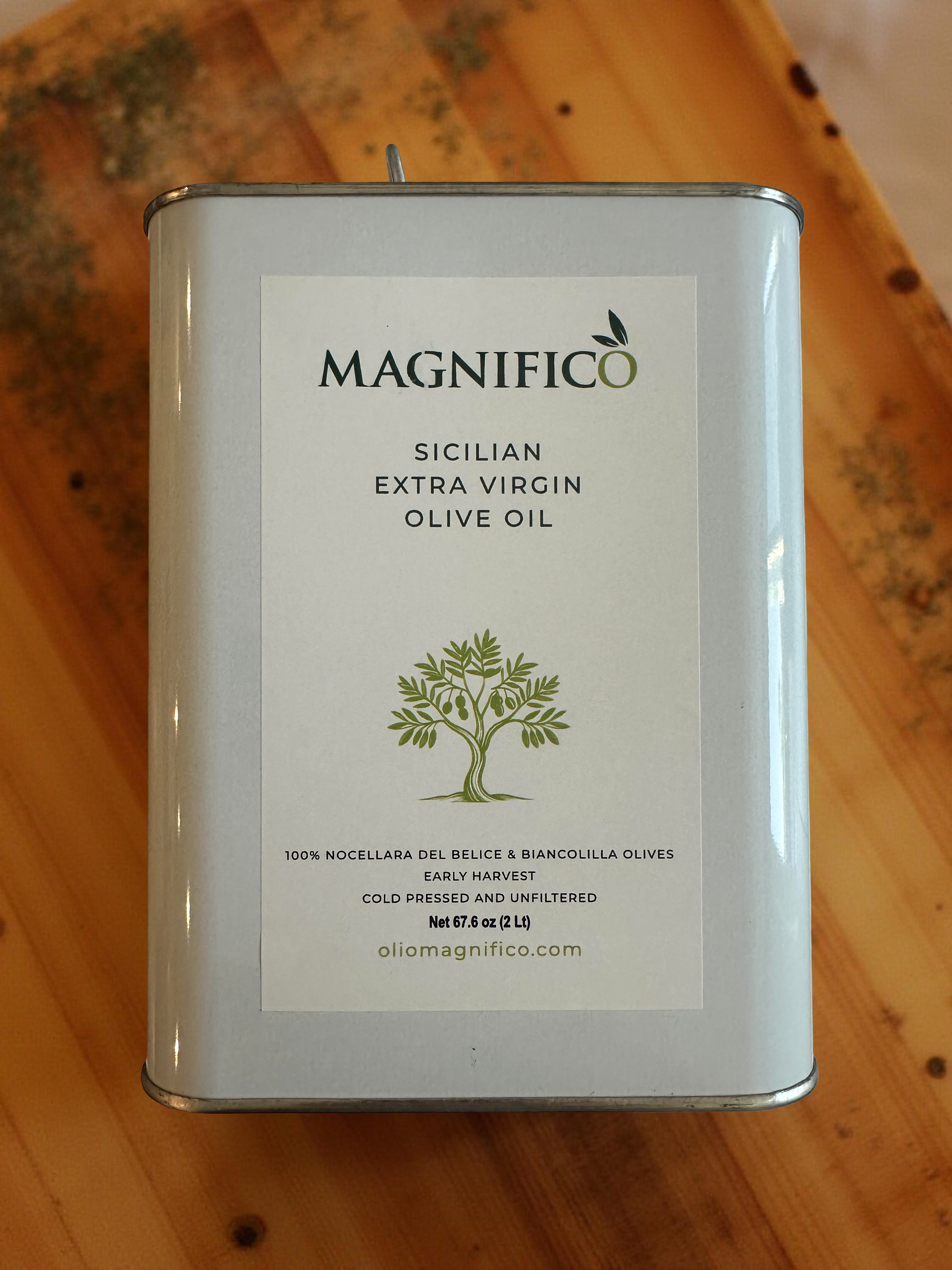 Magnifico Sicilian Extra Virgin Olive Oil Tin/Can | 67.6 oz (2 ltr)