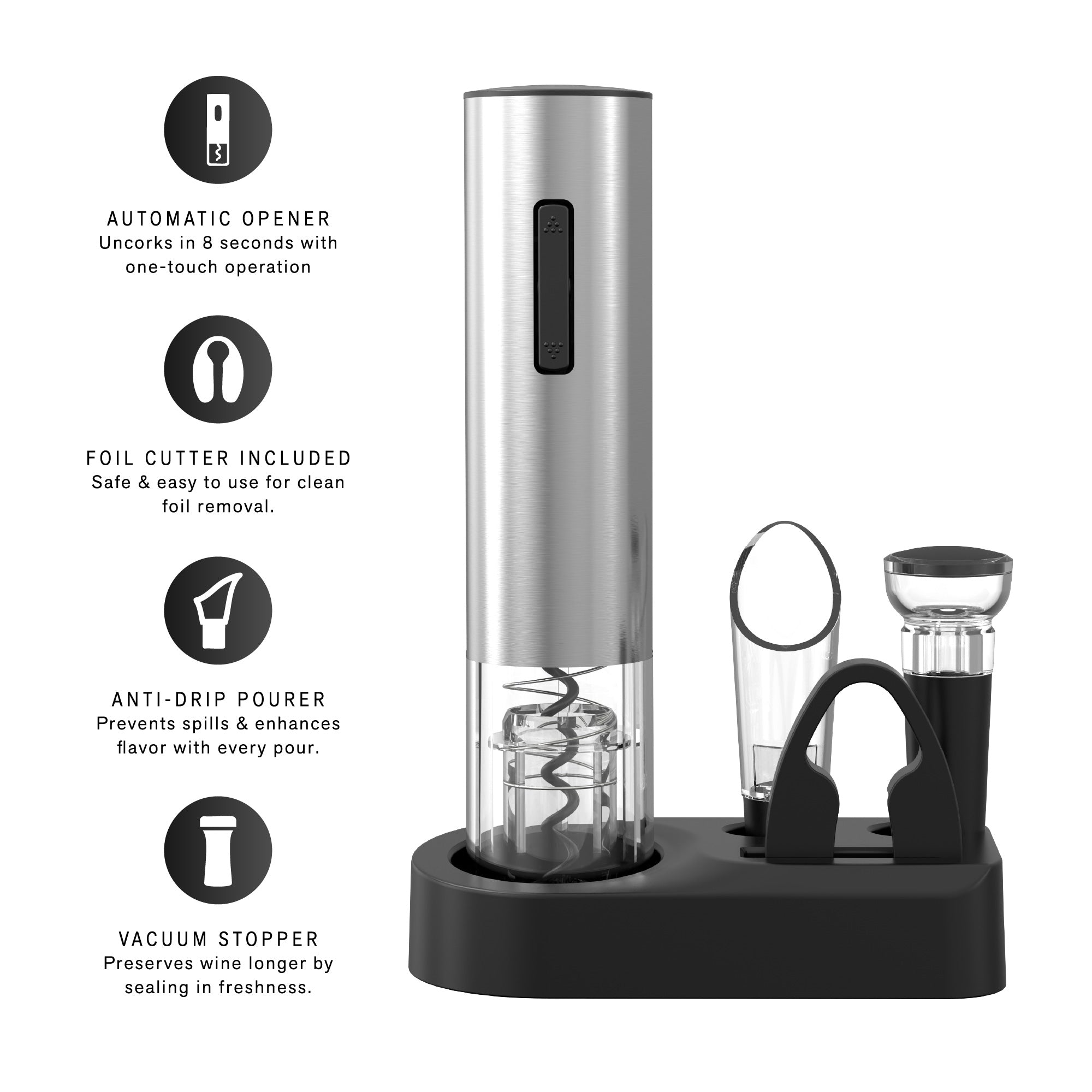 Premium 5-Piece Electric Wine Opener Set