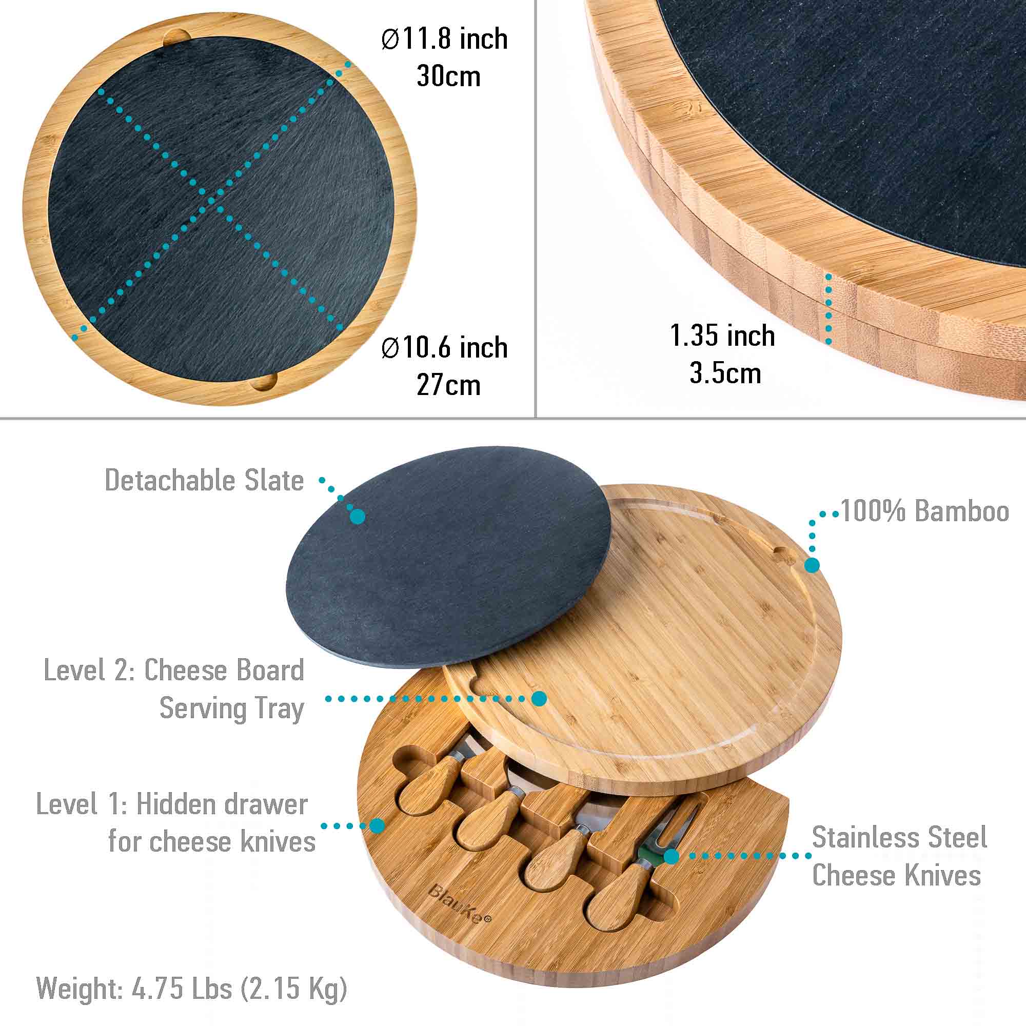 NSB Charcuterie Board Set with Slate