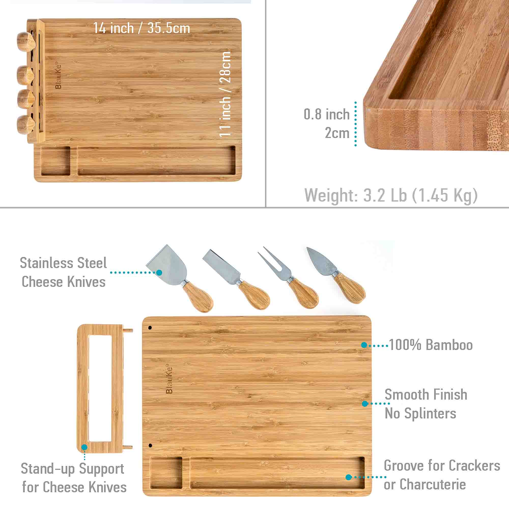 Coastal Bamboo Charcuterie Board Set