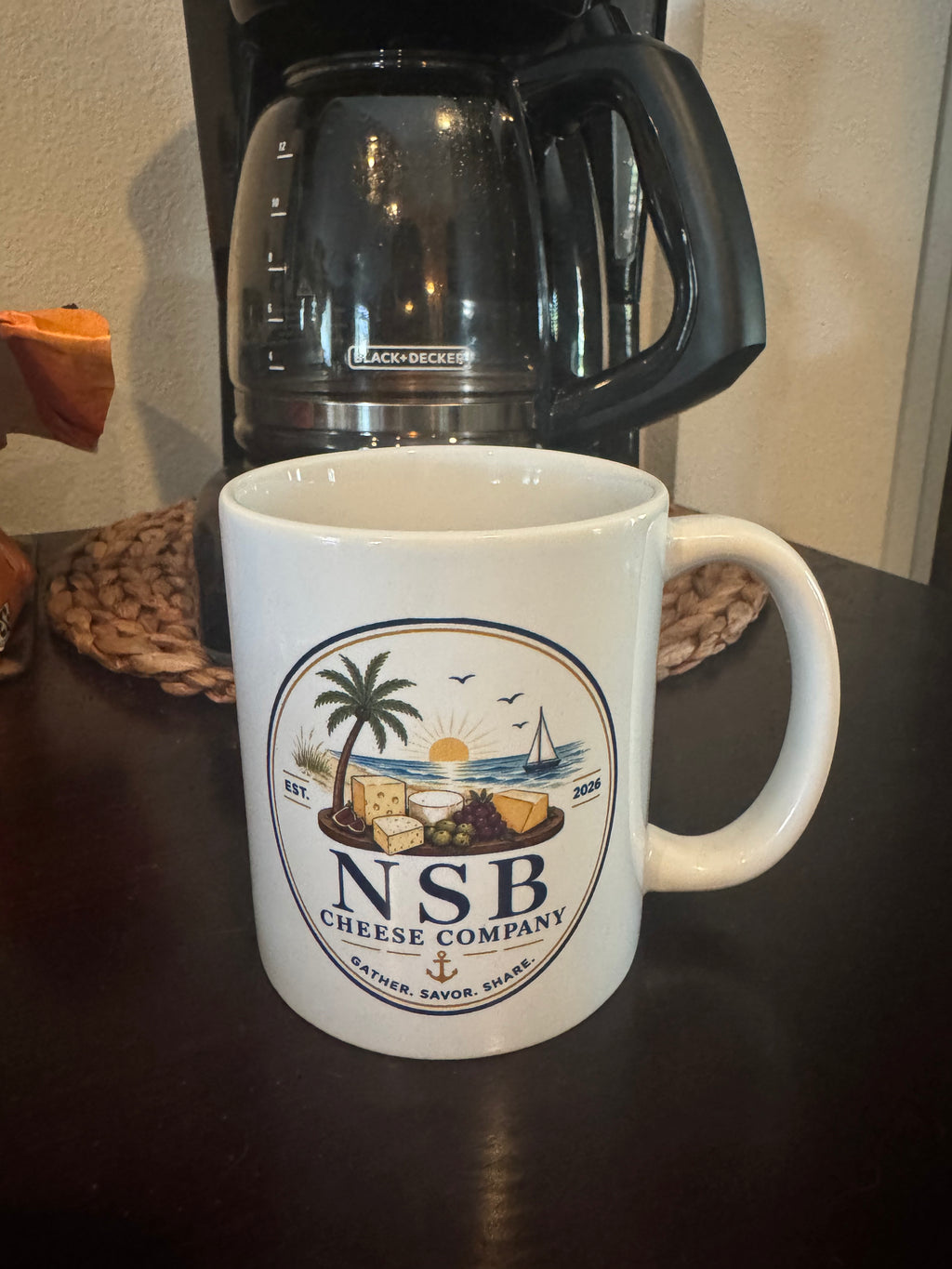 NSB Cheese Company logo ceramic mug