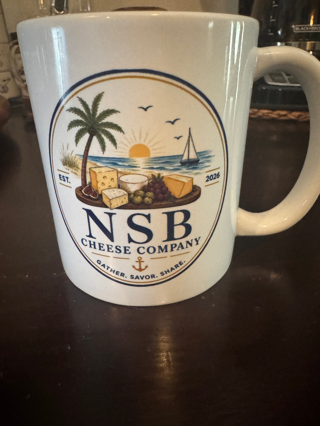 NSB Cheese Company logo ceramic mug