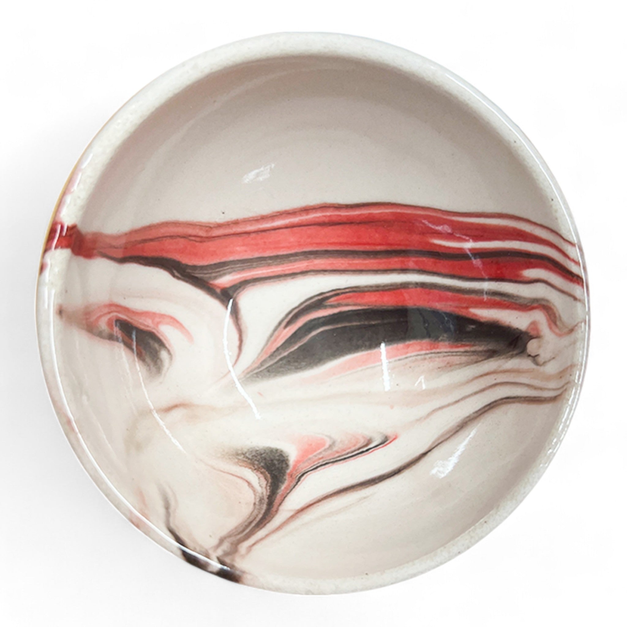 Ceramic Dip Bowl - Colonsay | Mocha, Red Marble - 8cm x 5cm Depth