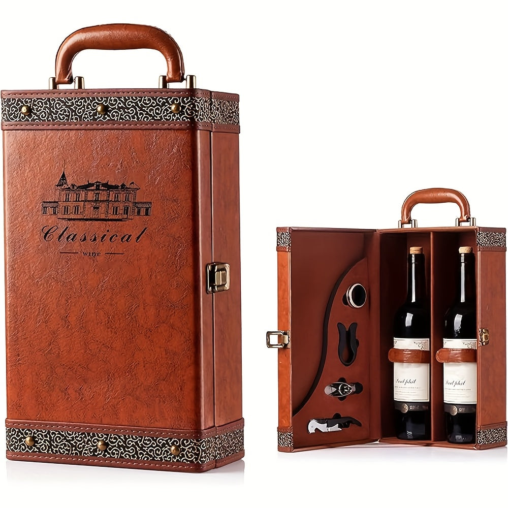 Premium 2 Bottle Wine Carrier Tote with Accessories Set