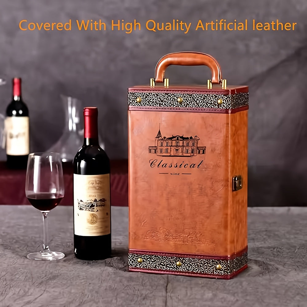 Premium 2 Bottle Wine Carrier Tote with Accessories Set