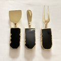 Set of 3 Black Agate Cheese Knives/Spreaders